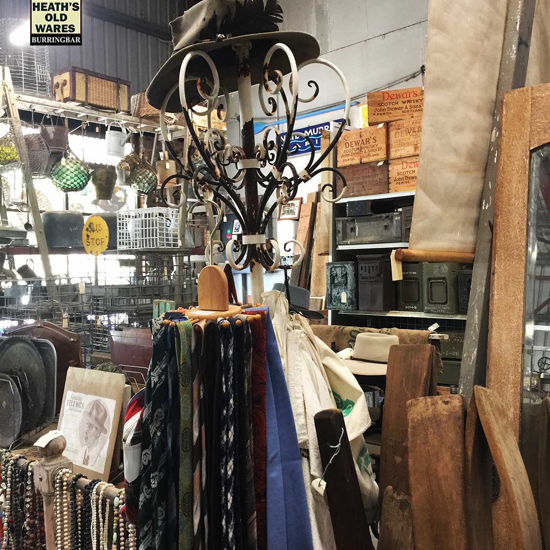 Vintage neck ties for sale at Heaths Old Wares, Collectables, Antiques & Industrial Antiques, 19-21 Broadway, Burringbar NSW 2483 Ph 0266771181 open 7 days